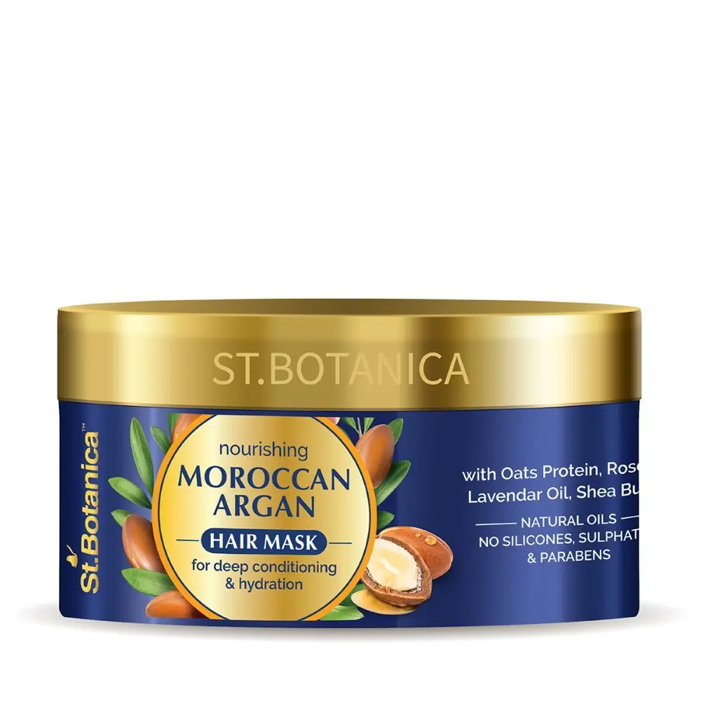 StBotanica Moroccan Argan Hair Mask - Deep Conditioning & Hydration For Healthier Looking Hair, 200 ml