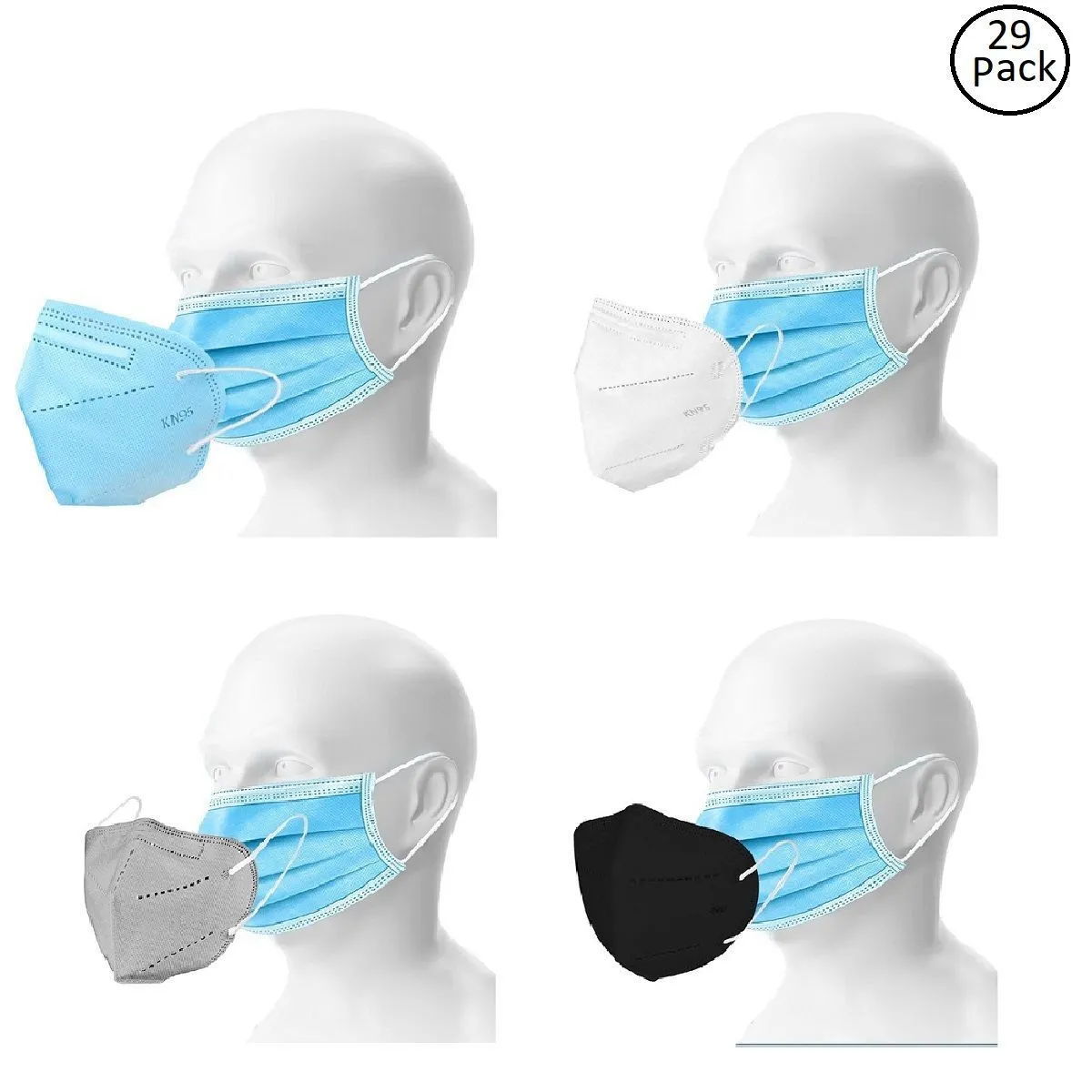 Fabula Double Mask Set of 25 Disposable & 4 Kn95/N95 Mask