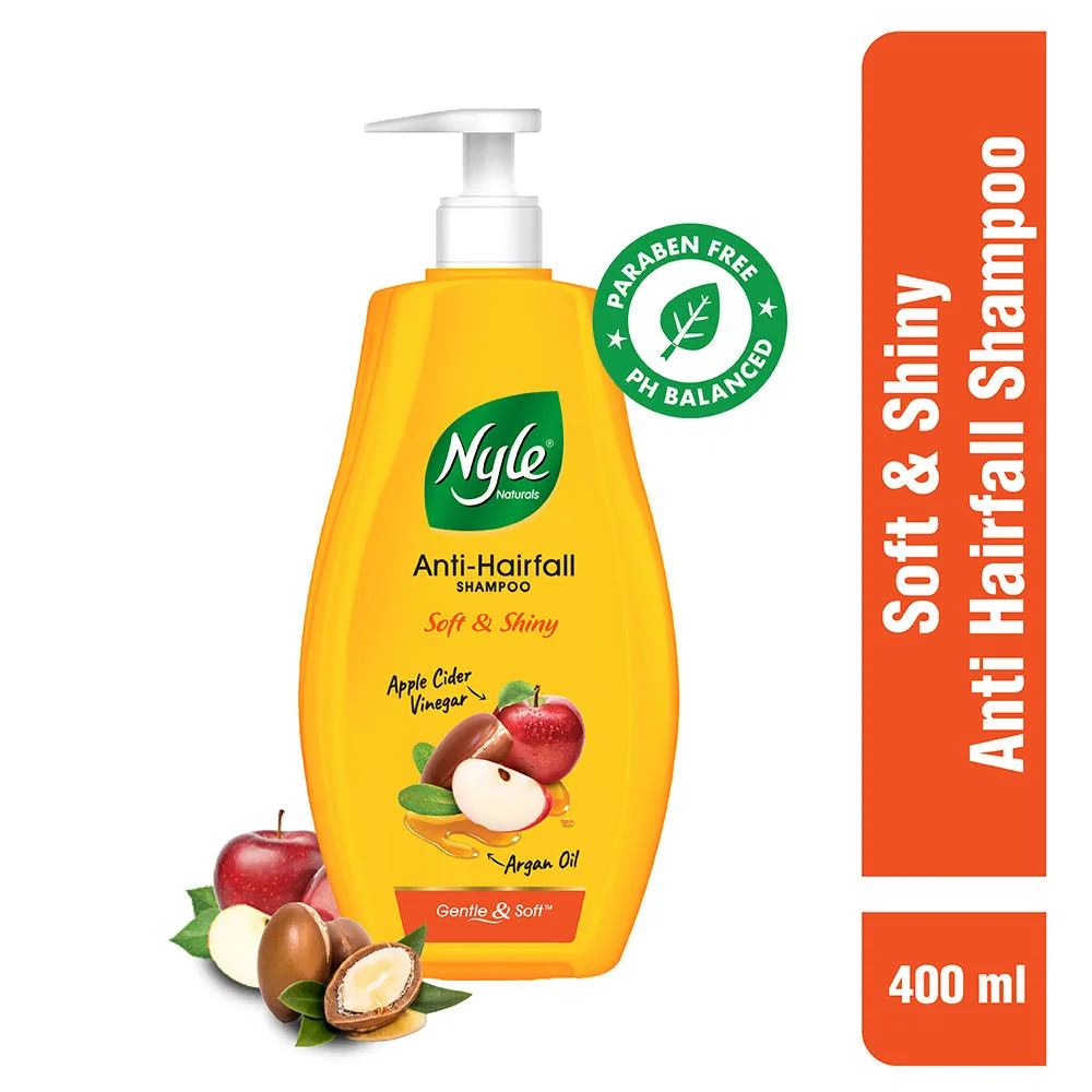 Nyle Naturals Soft & Shiny Anti Hairfall Shampoo with Apple Cider Vinegar & Argan Oil