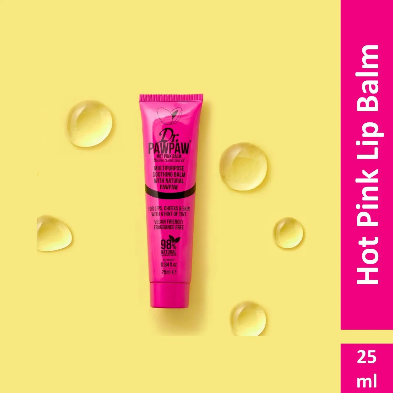 Dr.PAWPAW Hot Pink Balm (25 ml)| No Fragrance Balm, For Lips, Skin, Hair, Cuticles, Nails, and Beauty Finishing