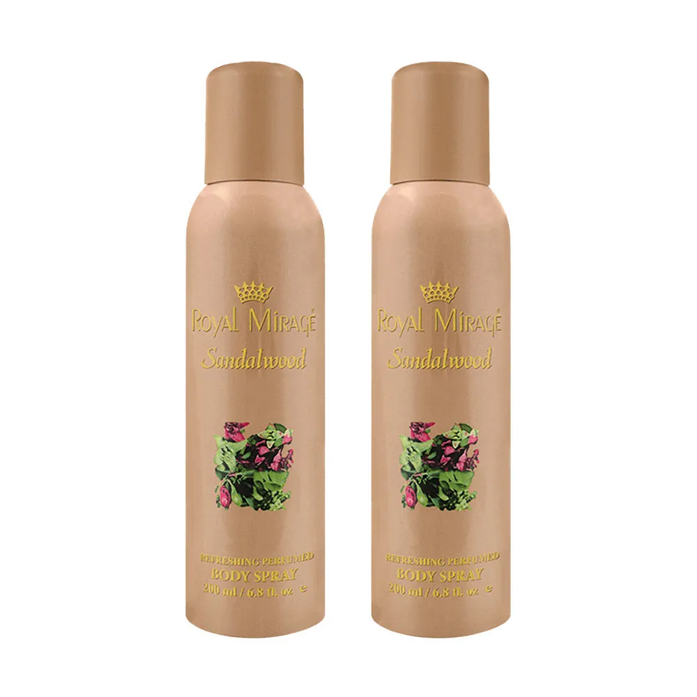 Royal Mirage Sandalwood Refreshing Perfumed Body Spray - Pack Of 2