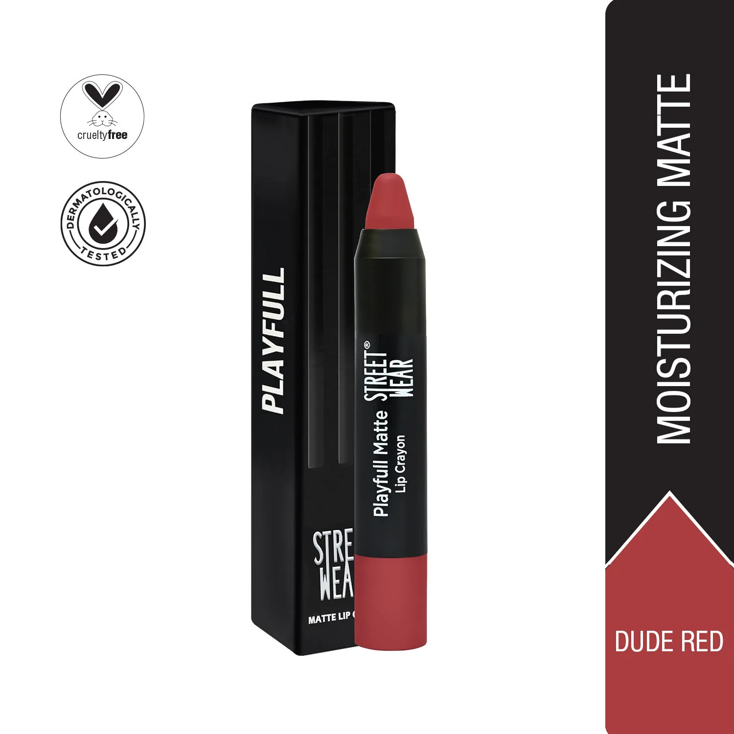 Street Wear Playfull Matte Lip Crayon - Dude Red