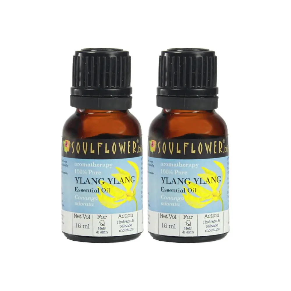 Soulflower Ylang Ylang Oil for Voluminous Hair and Skin Care Combo