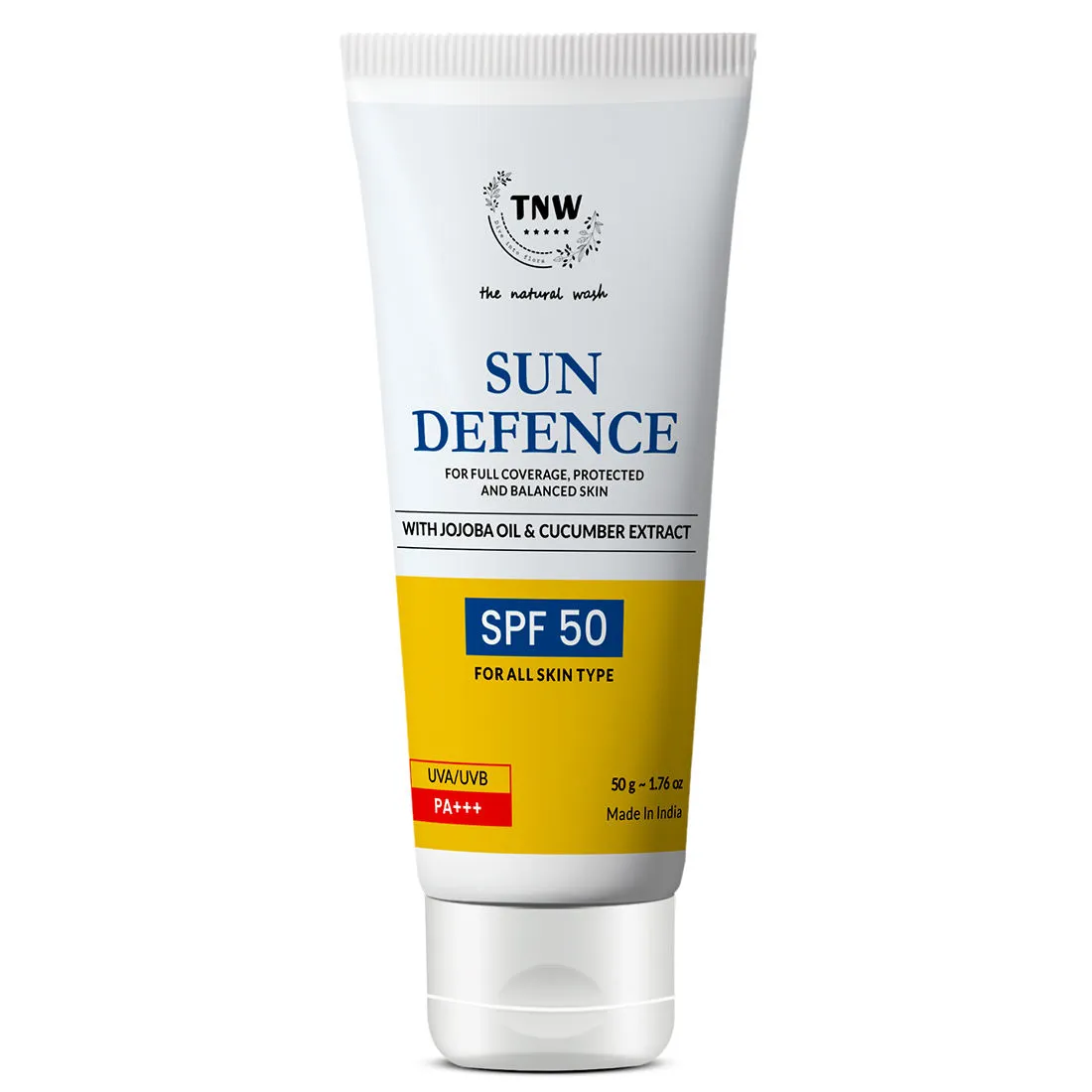 TNW The Natural Wash Sun Defence Sunscreen SPF 50 UVA UVB PA+++ Sunblock Suncream