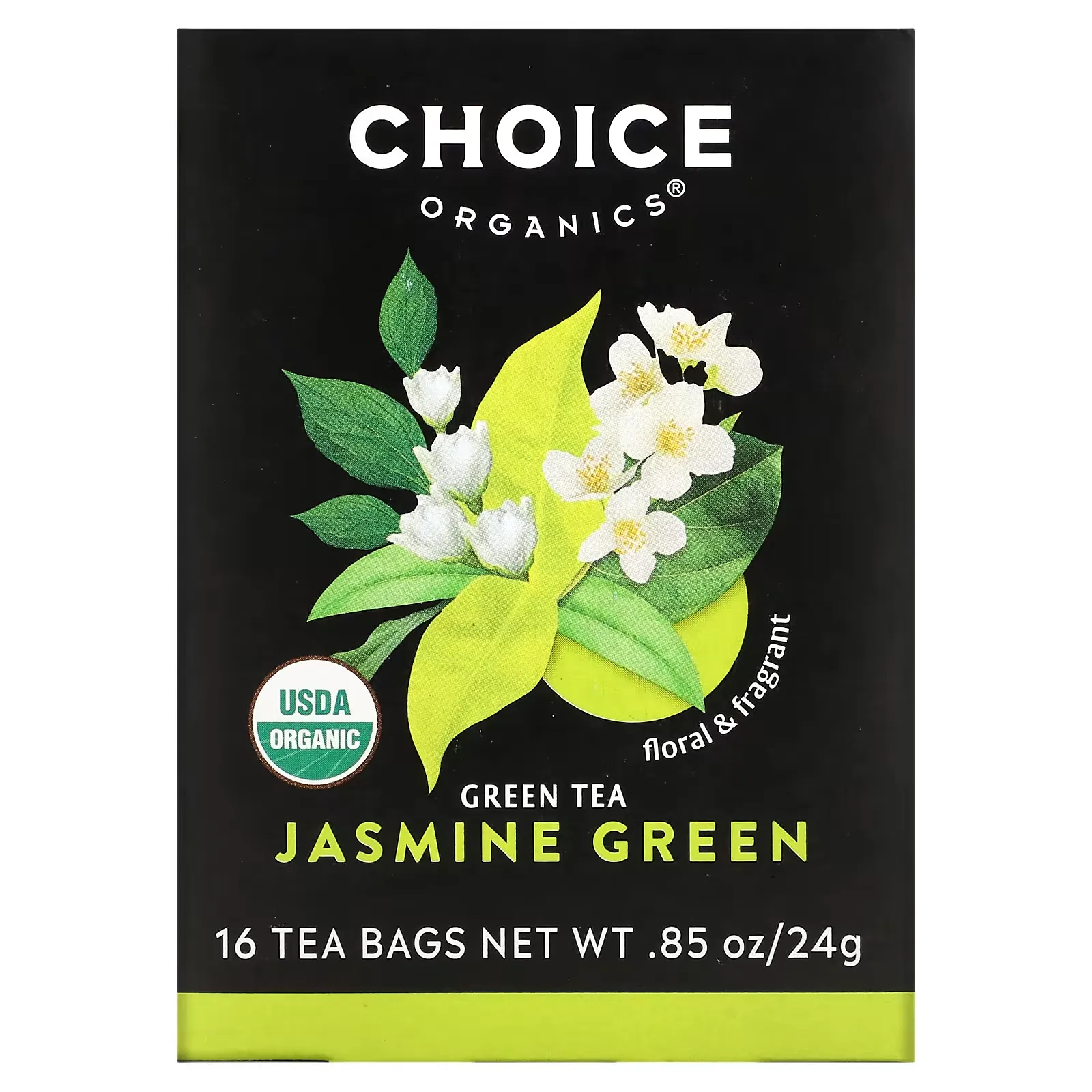 Green Tea, Jasmine Green, 16 Tea Bags, .85 oz (24 g)