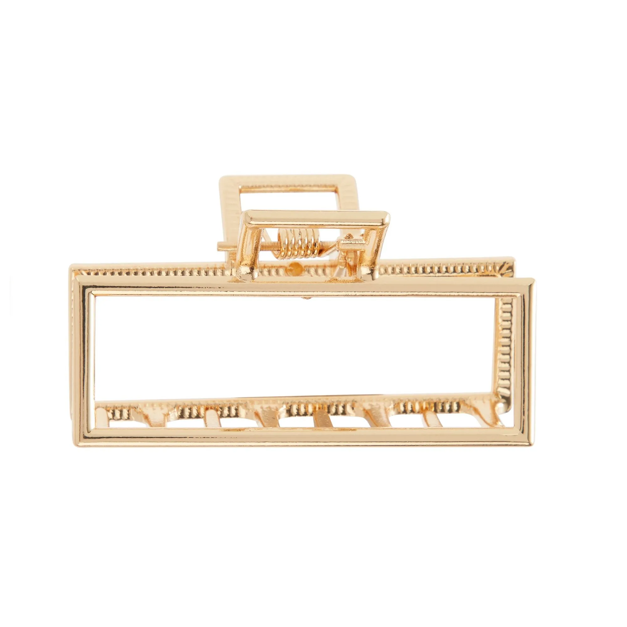 Accessorize London Gold Metal Rectangle Bulldog Clip