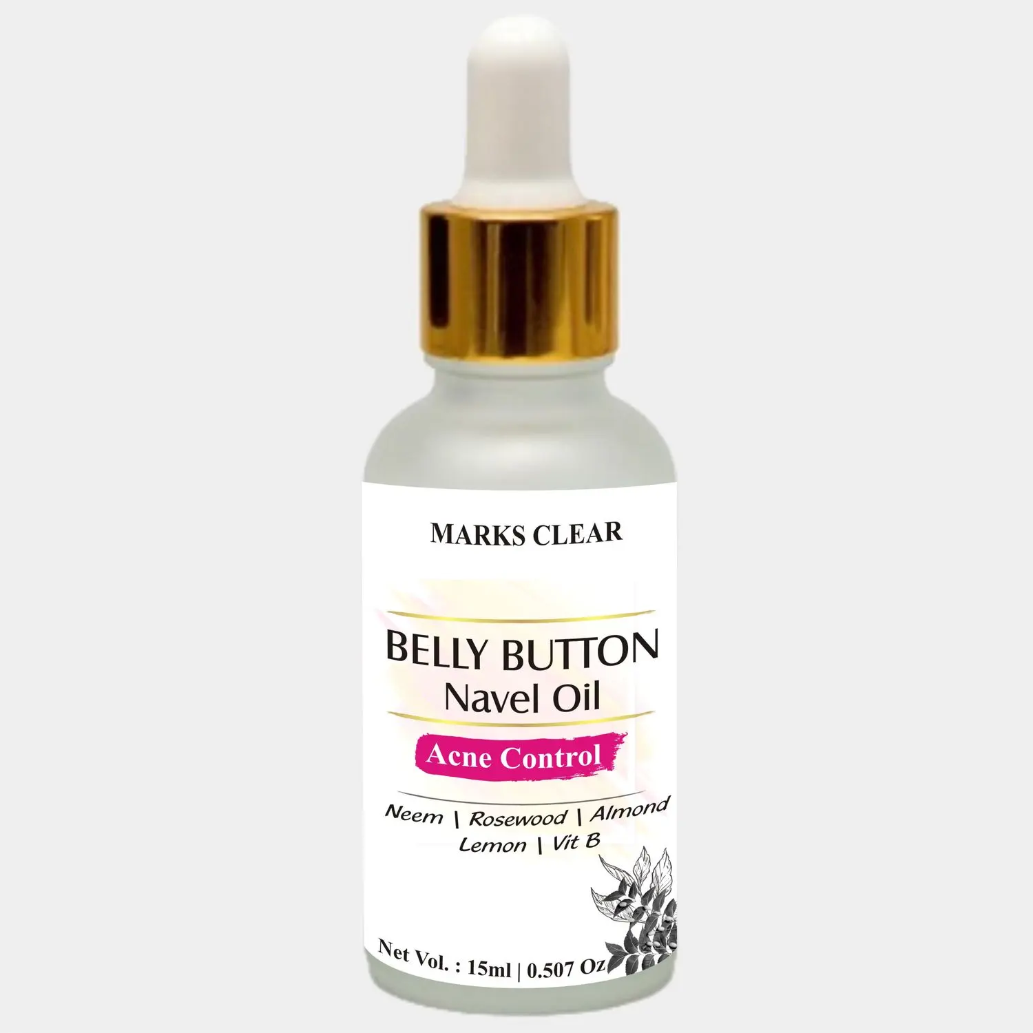 Zenvista Meditech Belly Navel Nabhi Oil Acne Control Oil Perfect for Glowing Skin, Radiant Skin With Rosewood, Almond, Aloe, Lemon Oil & Vitamin E (15 ml)