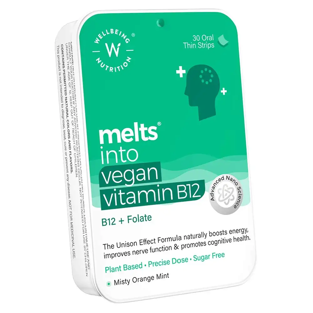 Wellbeing Nutrition Melts Vegan Vitamin B12,  Misty Orange Mint  30 Piece(s)/Pack