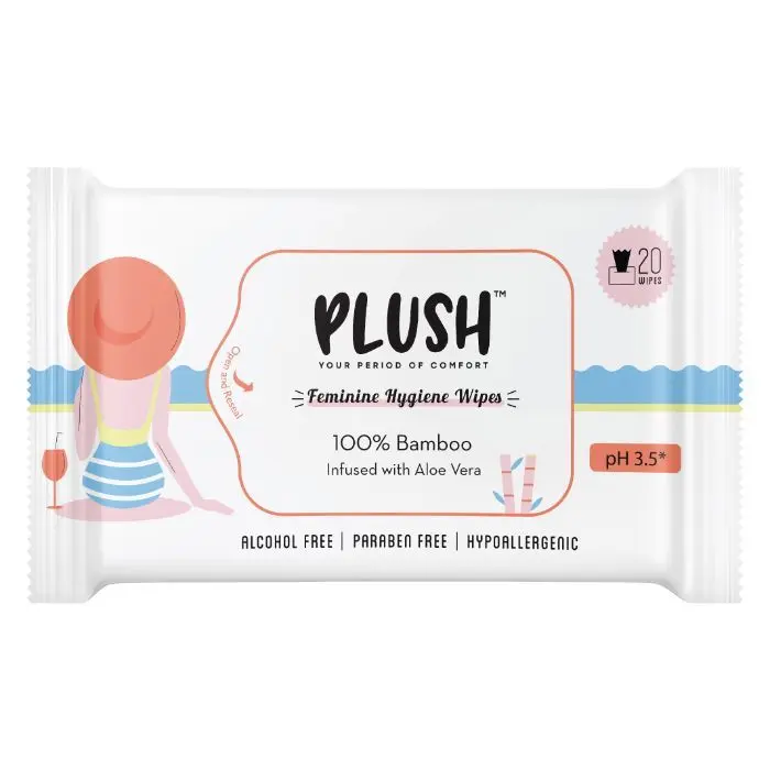 Plush 100% Natural Biodegradable Bamboo Intimate Wipes