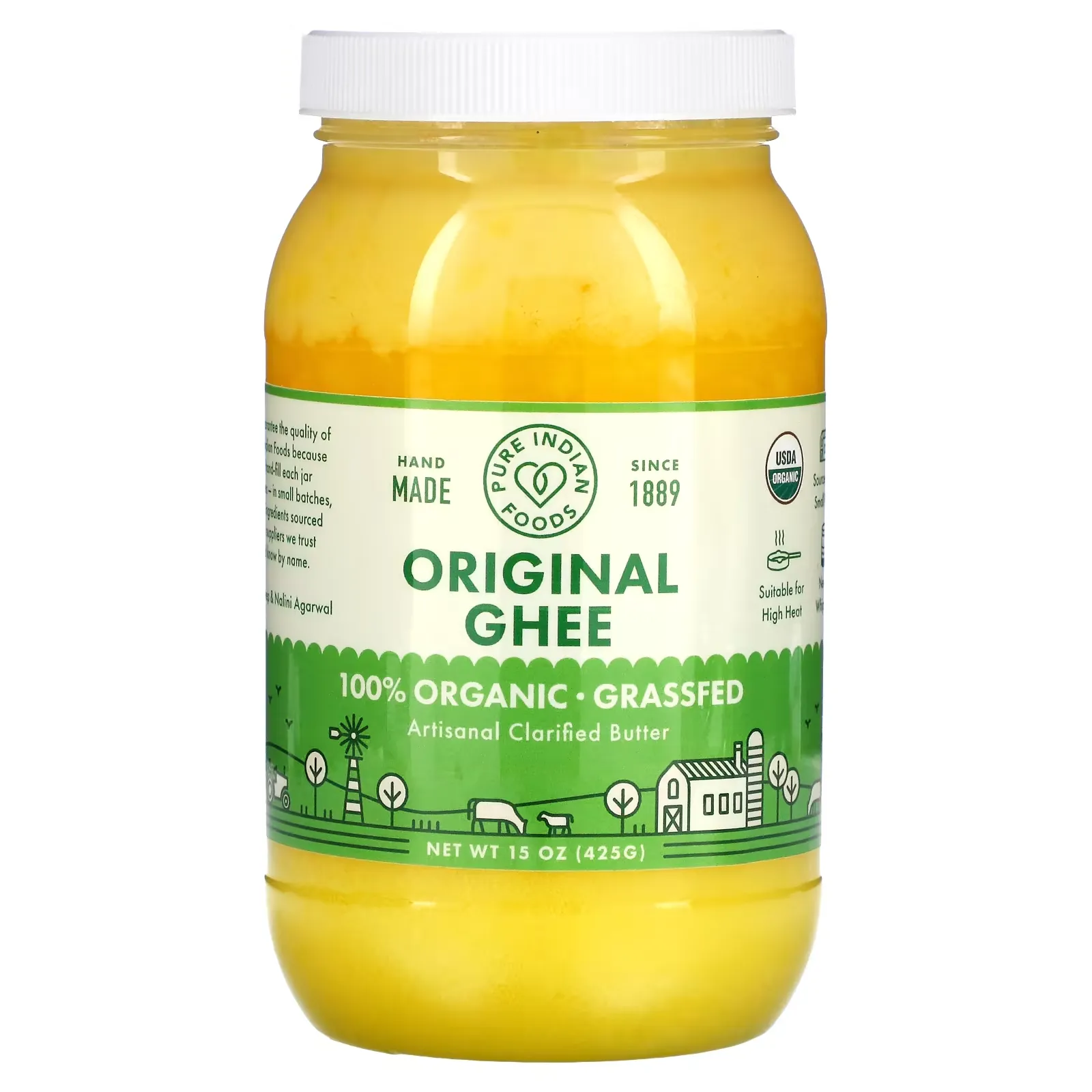 100% Organic Grass-Fed Original Ghee, 15 oz (425 g)