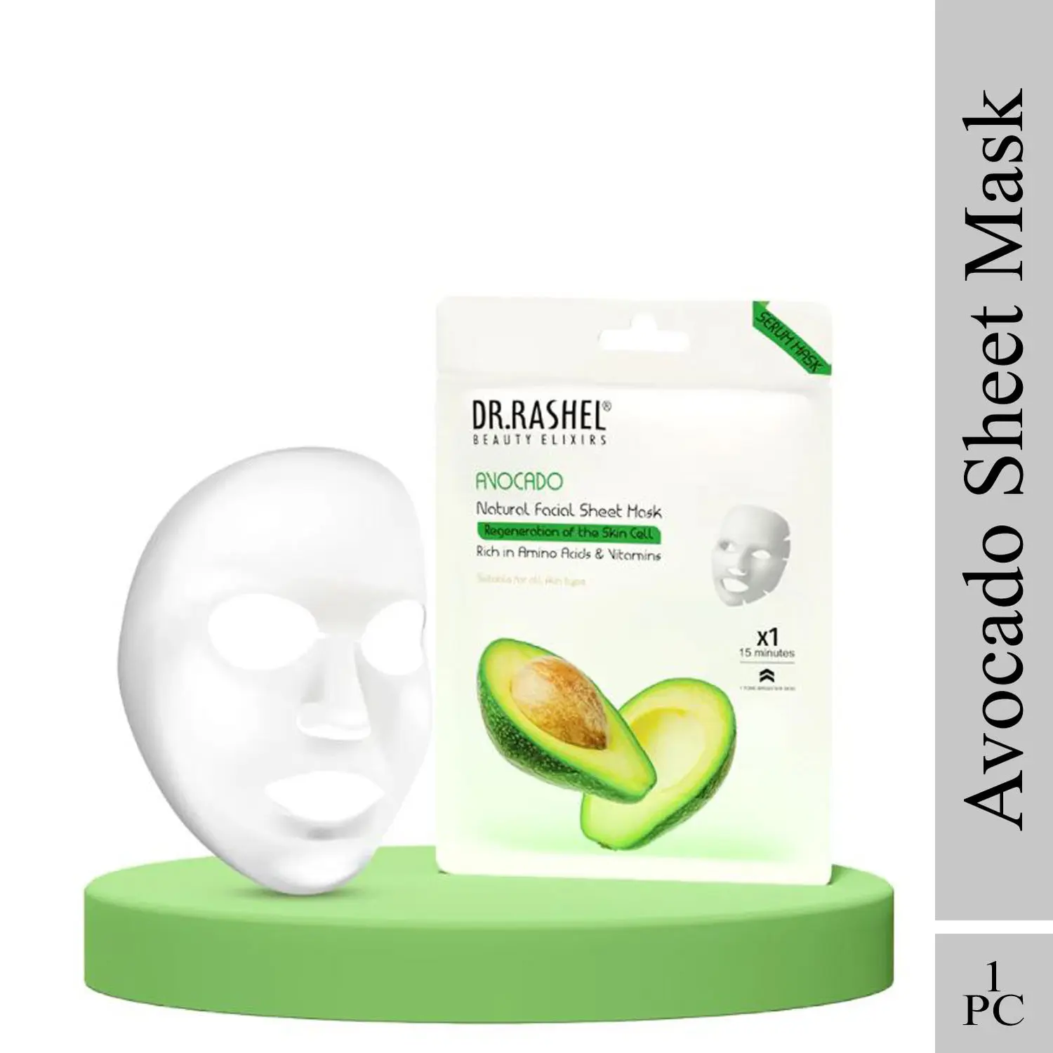 Dr.Rashel Avacado Natural Facial Sheet Mask Suitable For All Skin Type