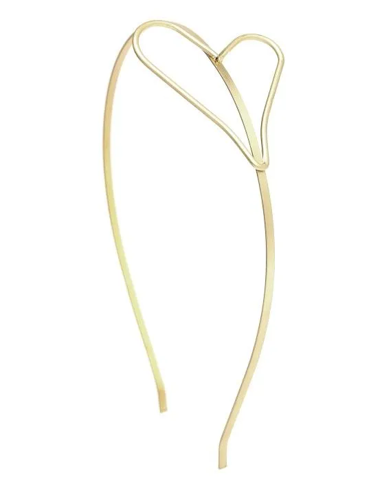 Toniq Gold-Toned Hairband With Heart-Shaped Detail