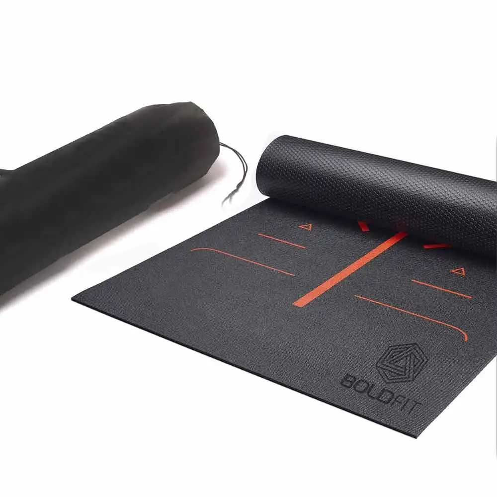 Boldfit Yoga Mat with Body Alignment System,  Black  6MM