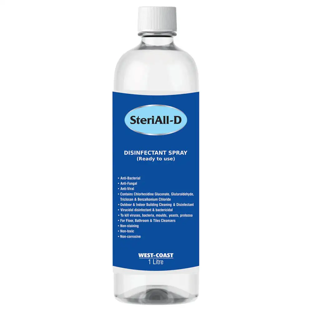 West Coast SteriAll-D Surface Disinfectant Spray,  Fragrance Free  1 L  Protection from Germs