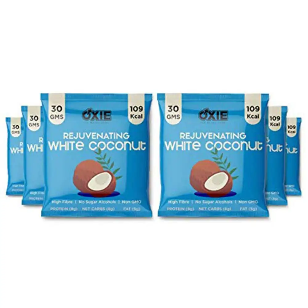 Oxie Nutrition Rejuvenating Dessert Bar,  6 bar(s)  White Coconut