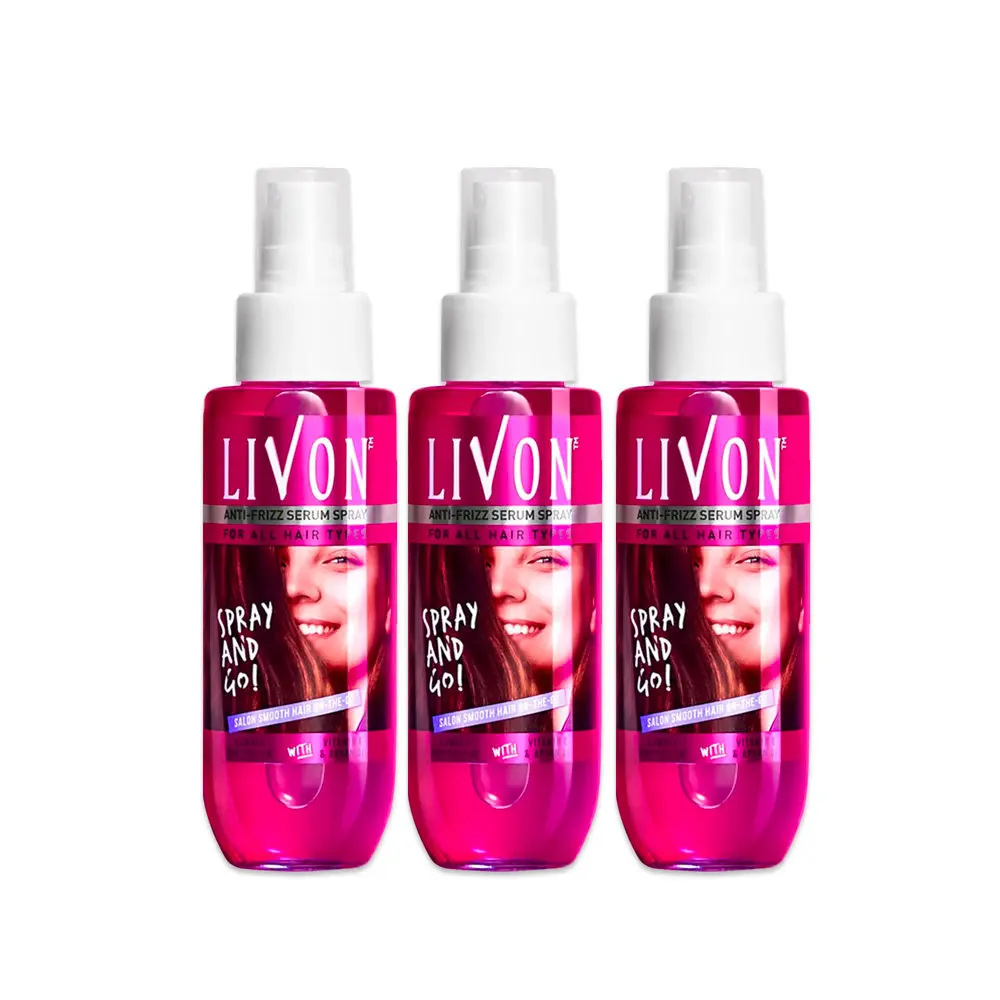 Livon Hair Serum for Women & Men, All Hair Types for Smooth, Frizz free & Glossy Hair, 100 ml - Pack of 2