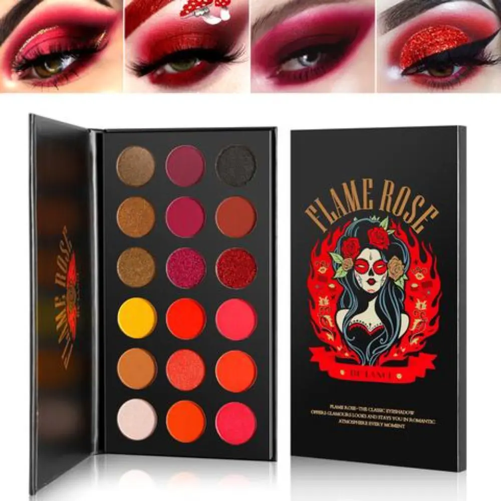 De'Lanci Flame Rose New Eyeshadow Palette-18Color