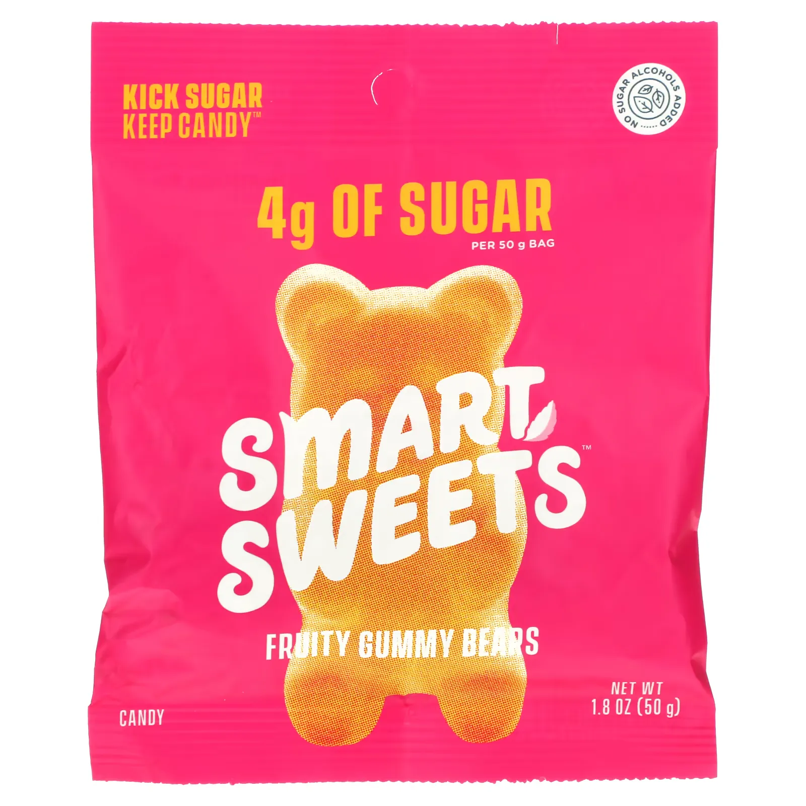 Fruity Gummy Bears,  Raspberry, Apple, Lemon, Peach, 1.8 oz (50 g)