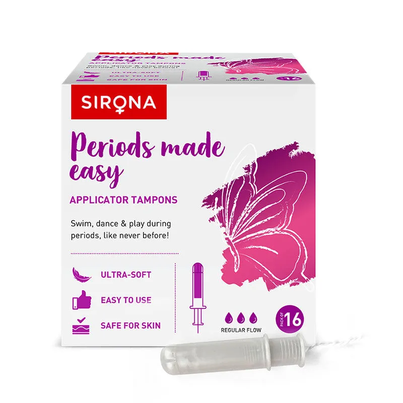 Sirona FDA Approved Premium Non Applicator Tampons, Ultra Soft, 8 Hours Protection