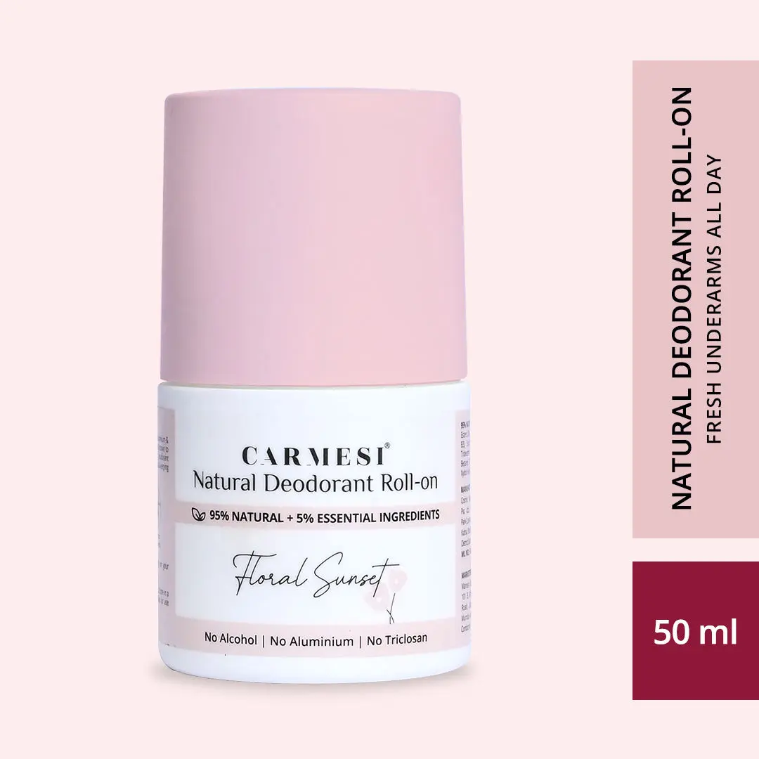 Carmesi Natural Deodorant Roll-on - Floral Sunset