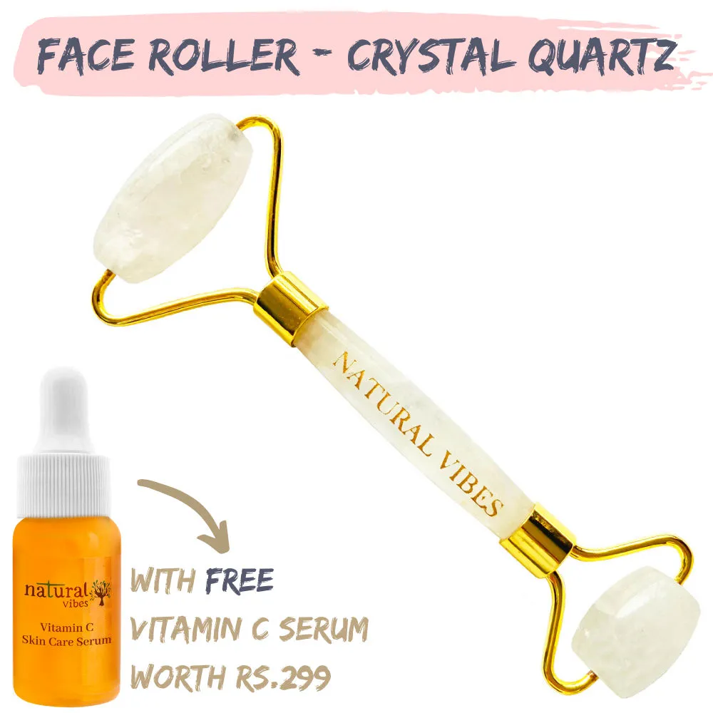 Natural Vibes Crystal Quartz Face Roller + Vitamin C Serum