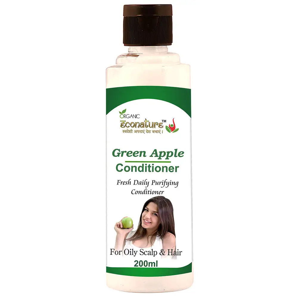 Econature Green Apple Conditioner,  200 ml  for Oily Scalp & Hair