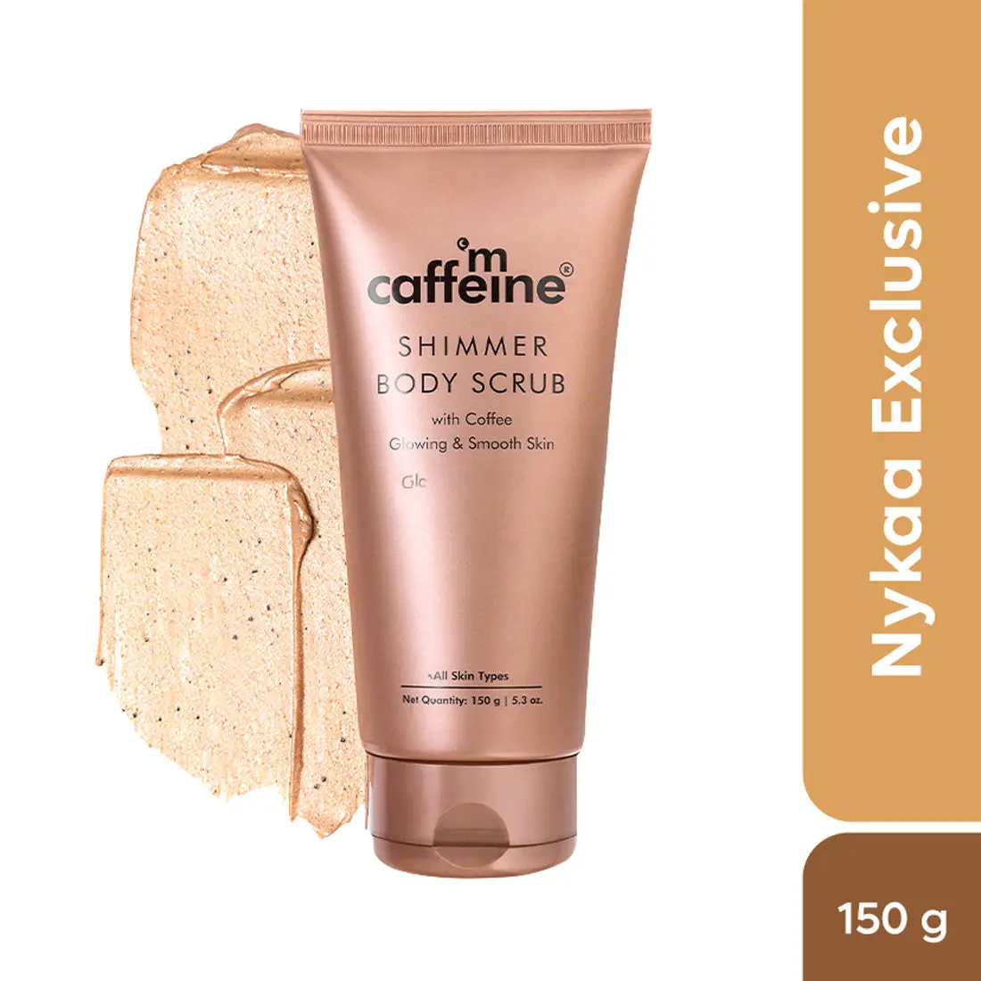 mCaffeine Shimmer Body Scrub with Coffee for Smooth & Glowing Skin | Limited Edition - 150 g