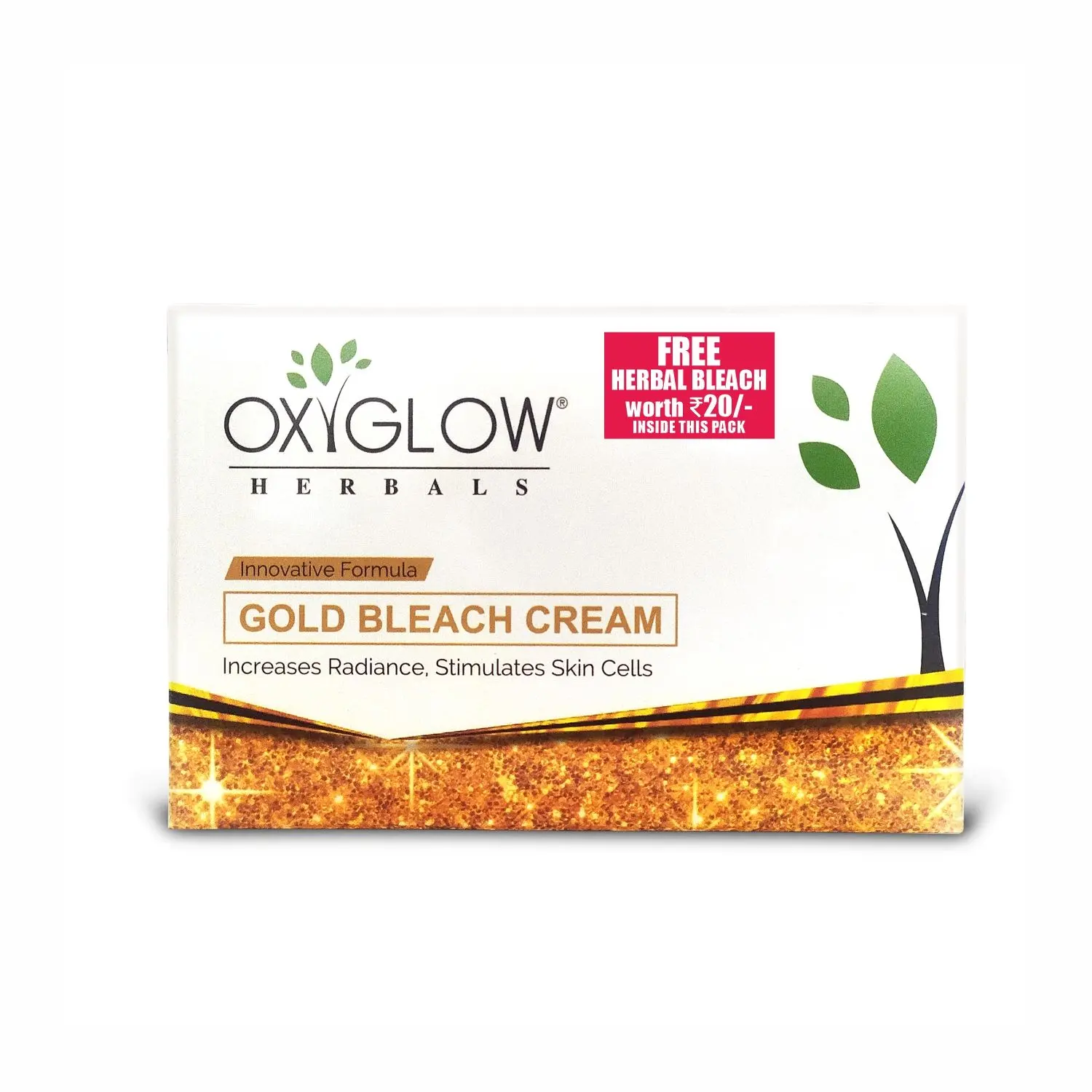 OxyGlow Herbals Gold Bleach Cream,300g,Increases Radiance,Instant Glow