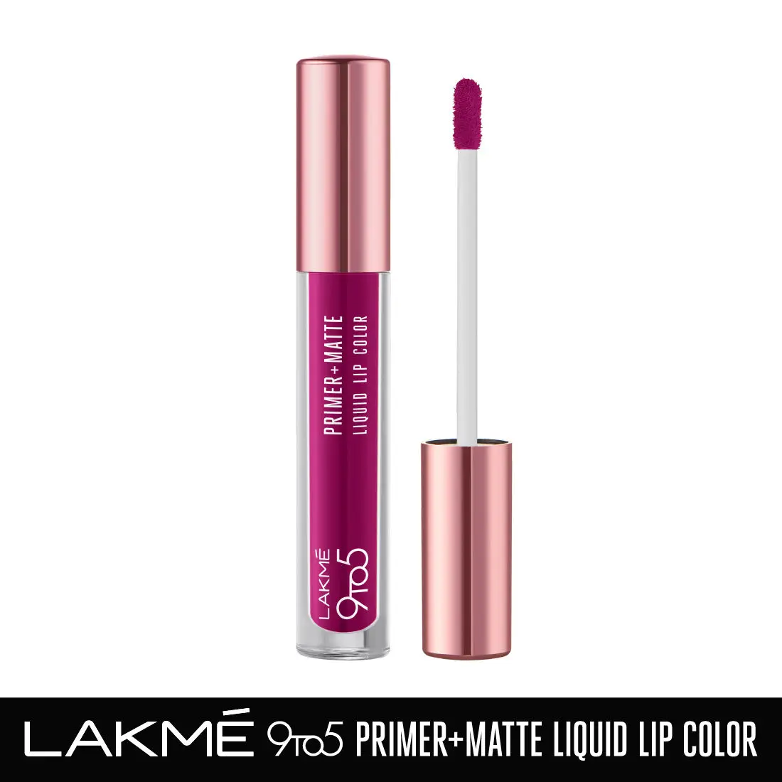 Lakme 9to5 Primer + Matte Liquid Lip Color MM2 Passion Berry - 4.2ml