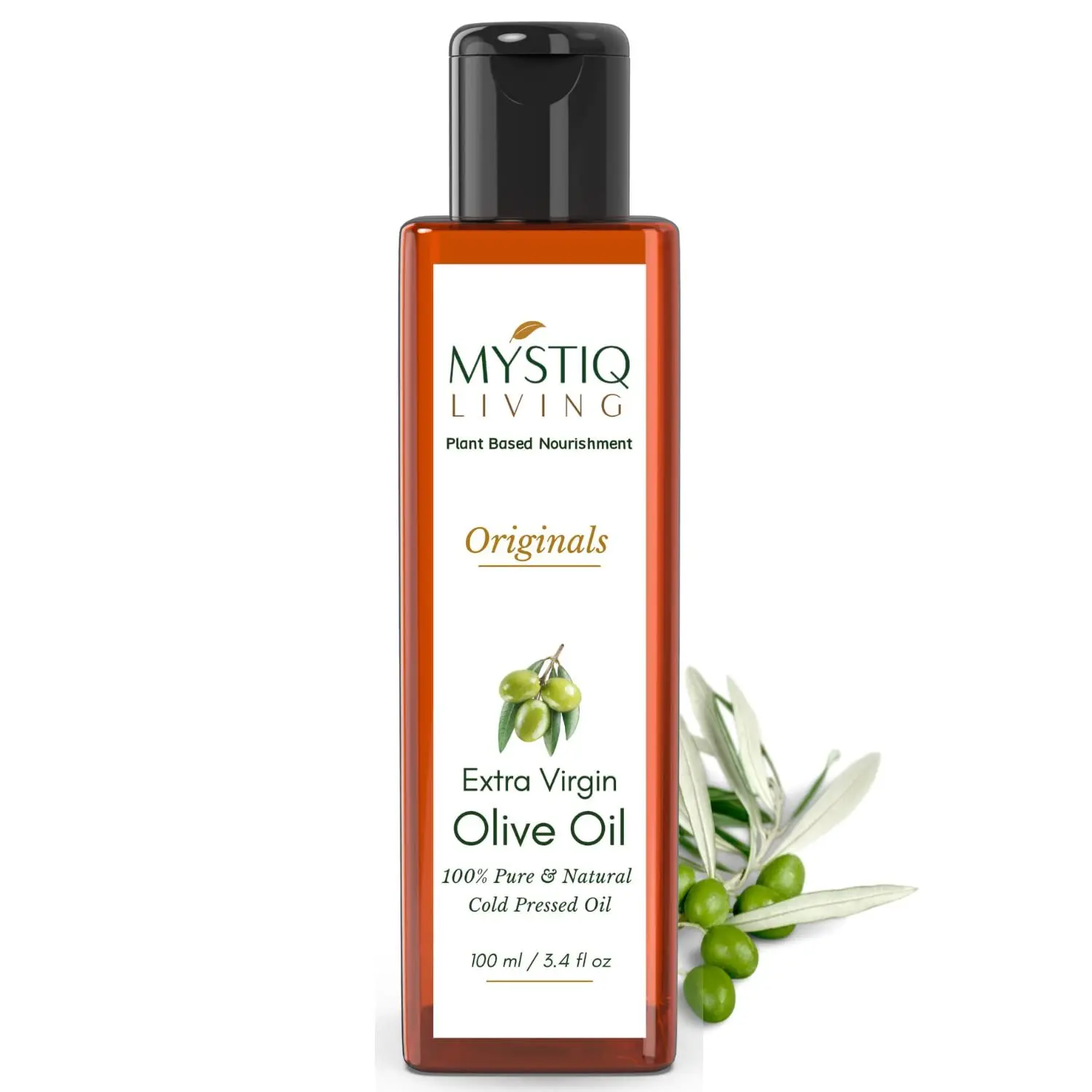 Mystiq Living Originals - Extra Virgin Olive Oil for Hair | Hair & Skin | Cold Pressed | 100% Pure and Natural -100 ML