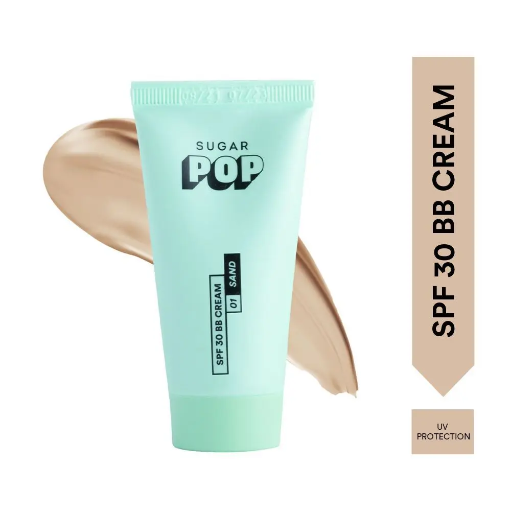 SUGAR POP SPF 30 + BB Cream - 01 Sand - Lightweight, Blendable, Long Lasting Natural Finish for Indian Skin, Intensely Hydrating, Skin Brightening l Built-in SPF 30 for UV Protection for Women l 25 gm