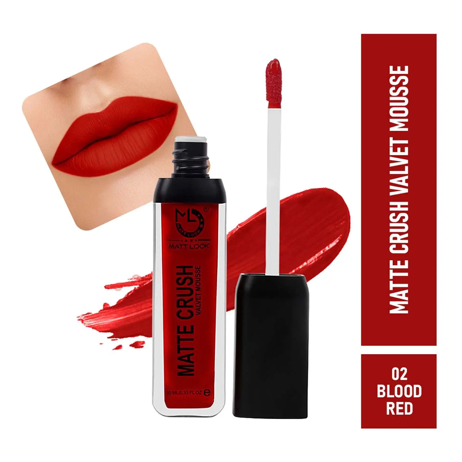 Matt look Matte Crush Velvet Mousse Lipstick, Blood Red (10ml)