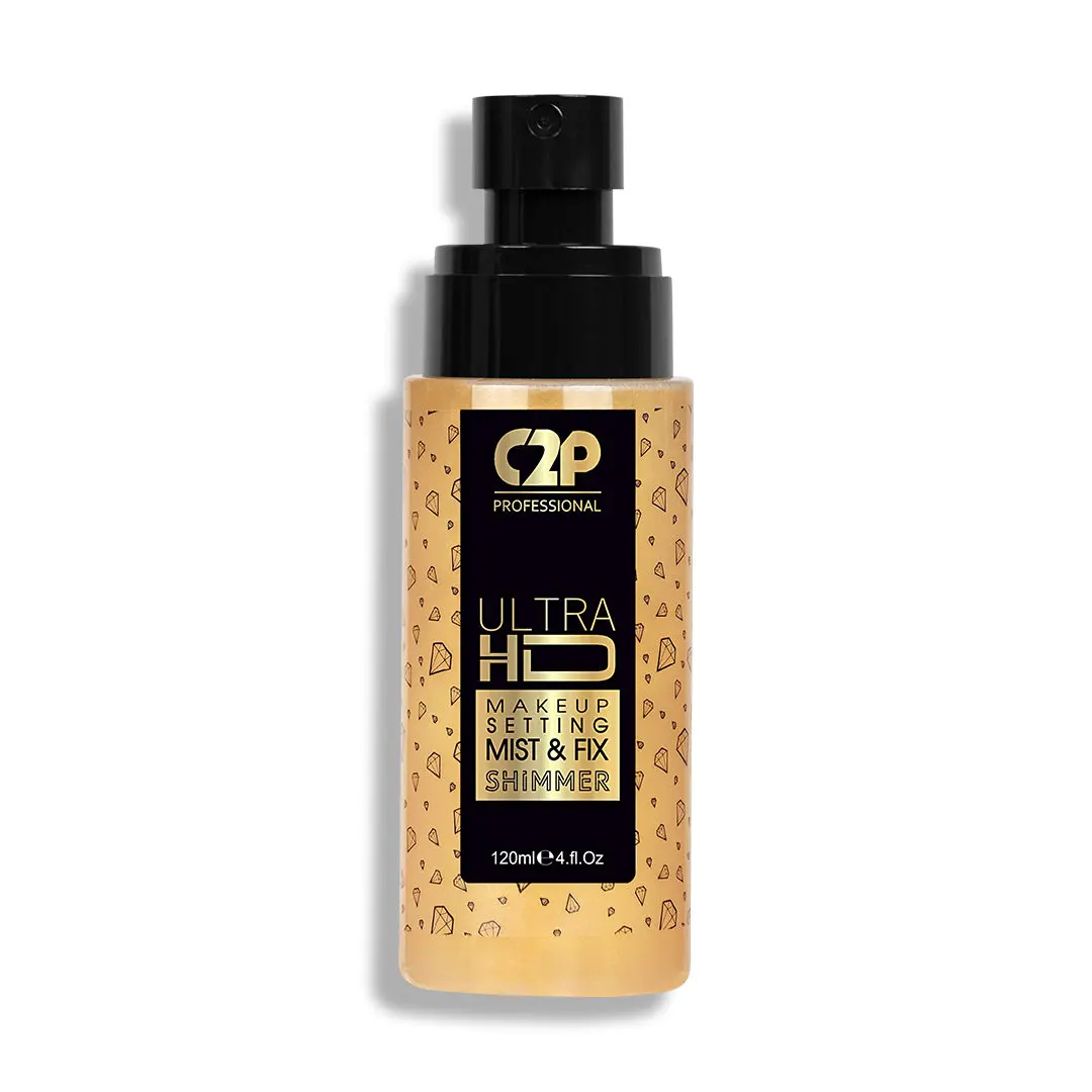 C2P Pro Ultra HD Makeup Setting Mist & Fix Shimmer - Gold Goddess 02