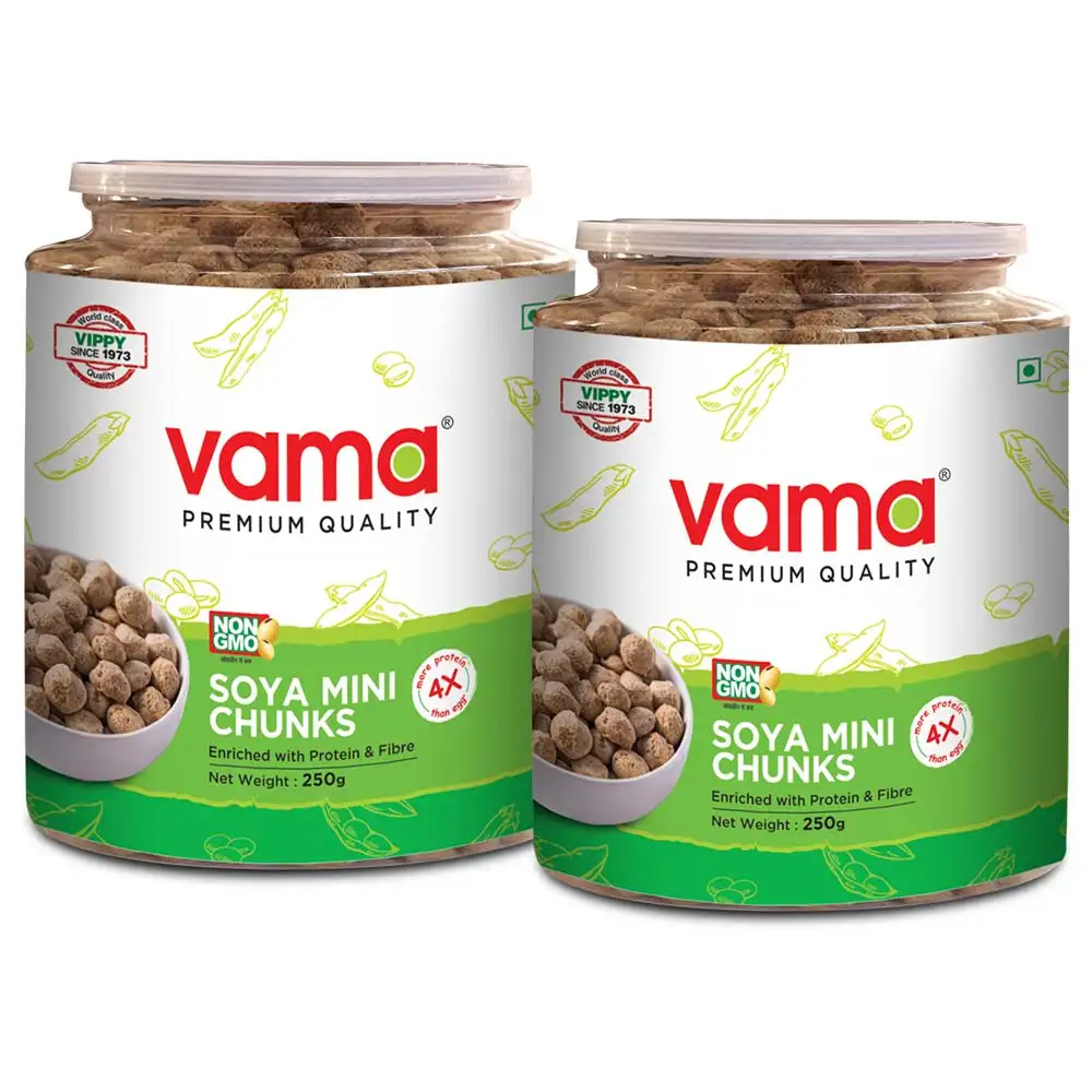 Vama Soya Mini Chunks,  Enriched with Protein & Fibre Pack of 2  250 g