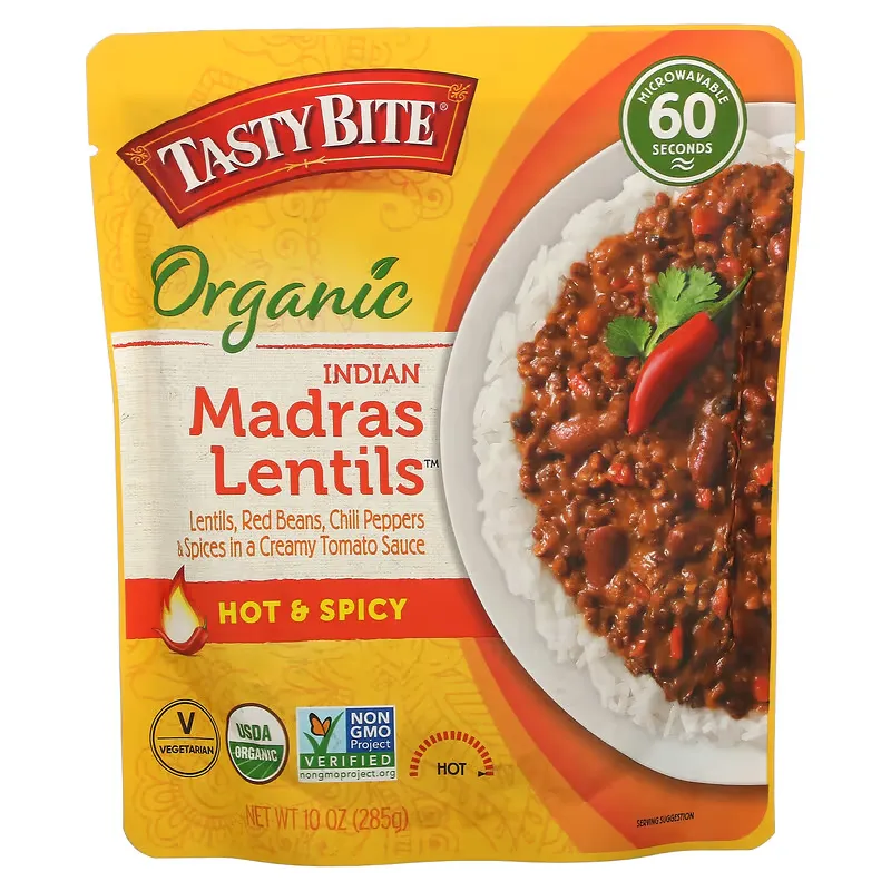 Organic Indian Madras Lentils, Hot & Spicy, 10 oz (285 g)