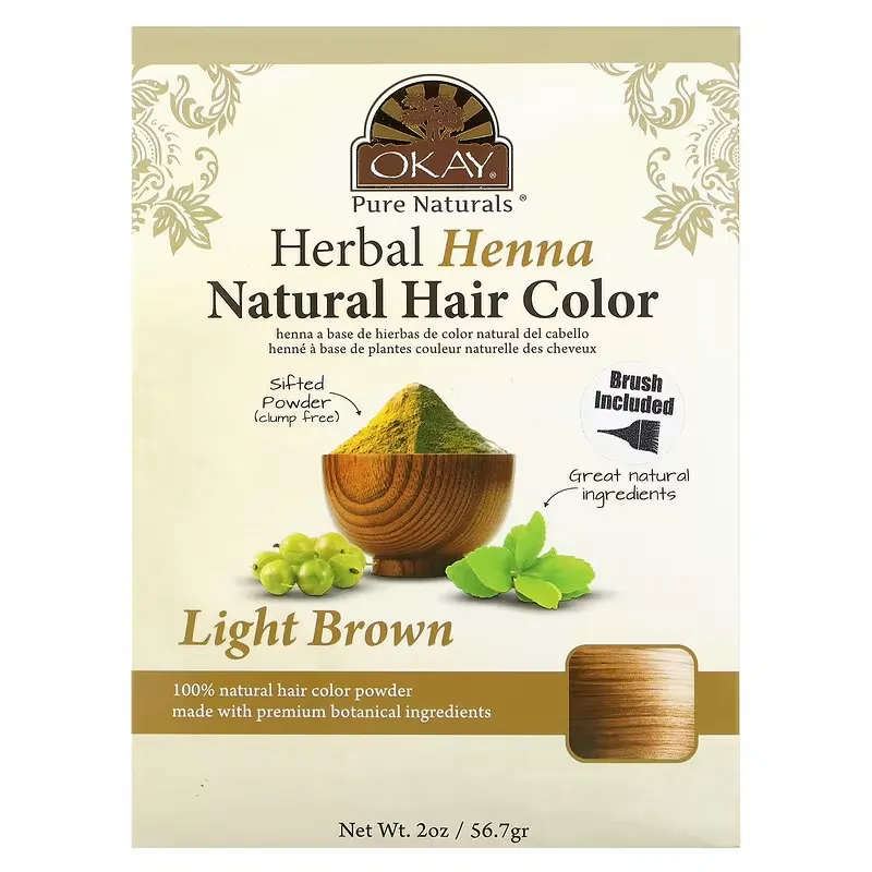 Herbal Henna Natural Hair Color, Light Brown,  2 oz (56.7 g)