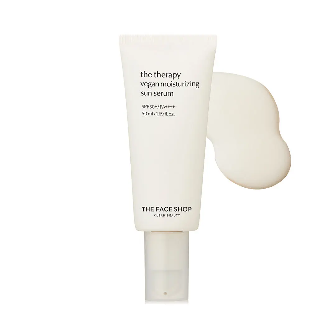 The Face Shop The Face Shop The Therapy Vegan Moisturizing Serum Sunscreen with SPF 50 PA++++ for Braod Spectrum Protection 50 ml