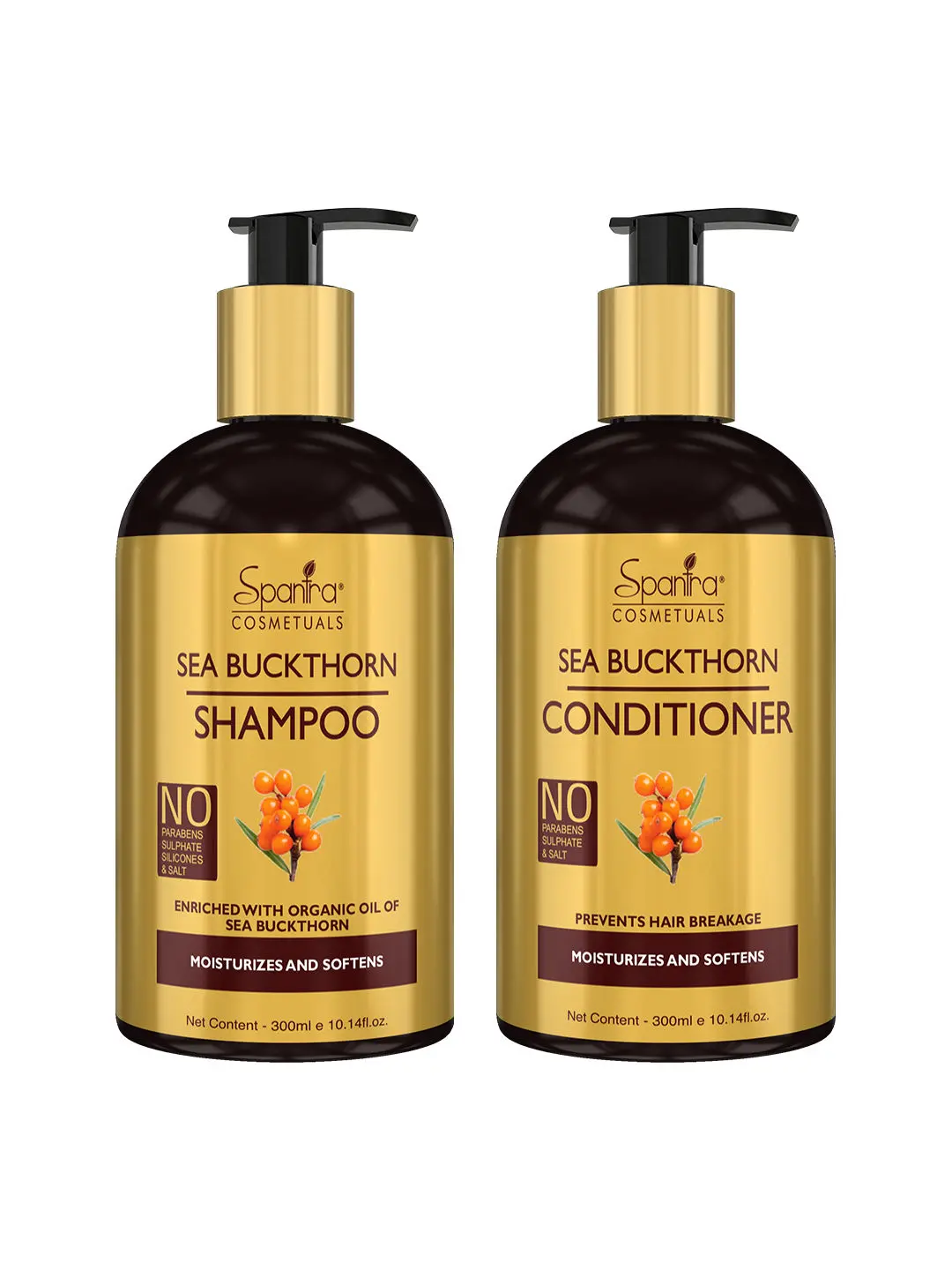 Spantra Sea buckthorn Shampoo & Conditioner, 300ml Each (combo of 2)