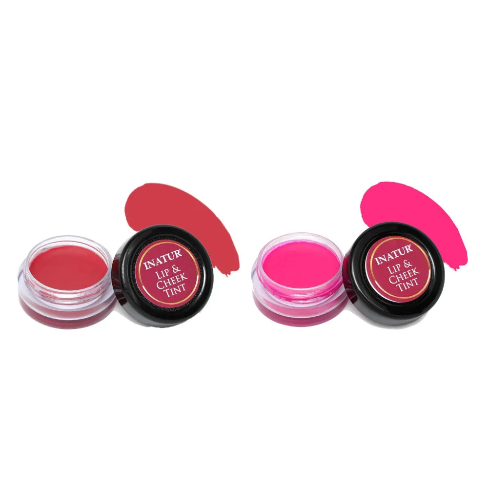 Inatur Lip & Cheek Tint Rose Berry and Cool Fushia