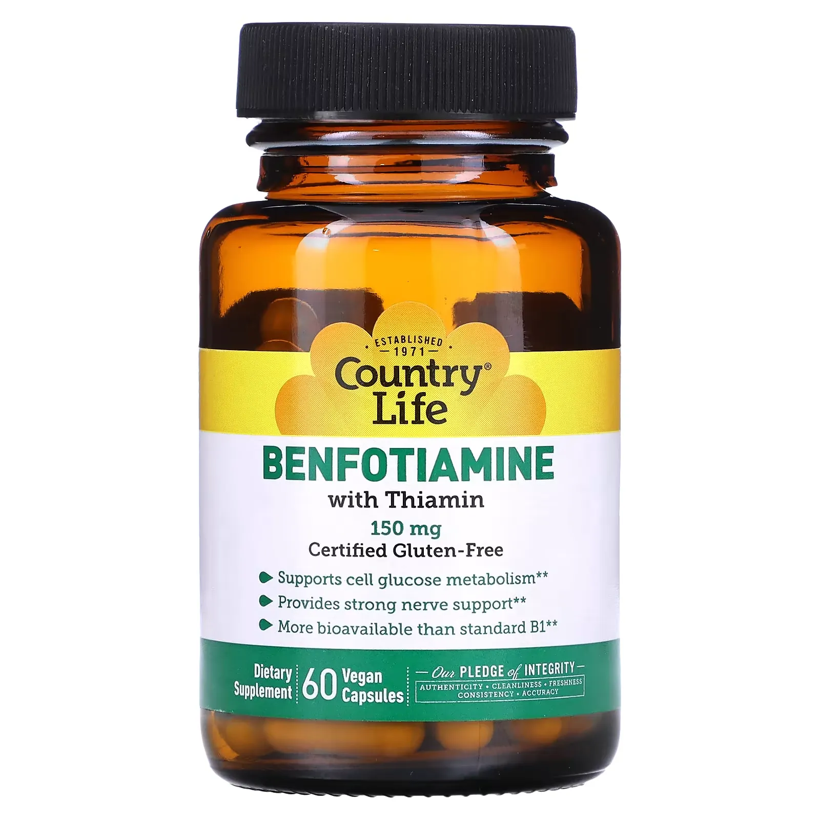 Benfotiamine with Thiamin, 150 mg, 60 Vegan Capsules