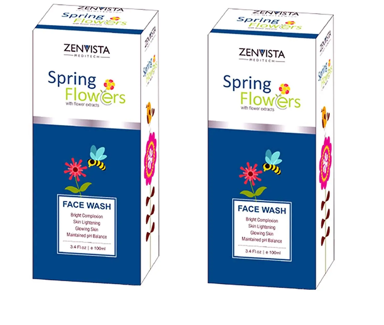 Zenvista Meditech Spring Flower Face Wash Good For Skin Brightening & Skin Lightening, Pack Of 2