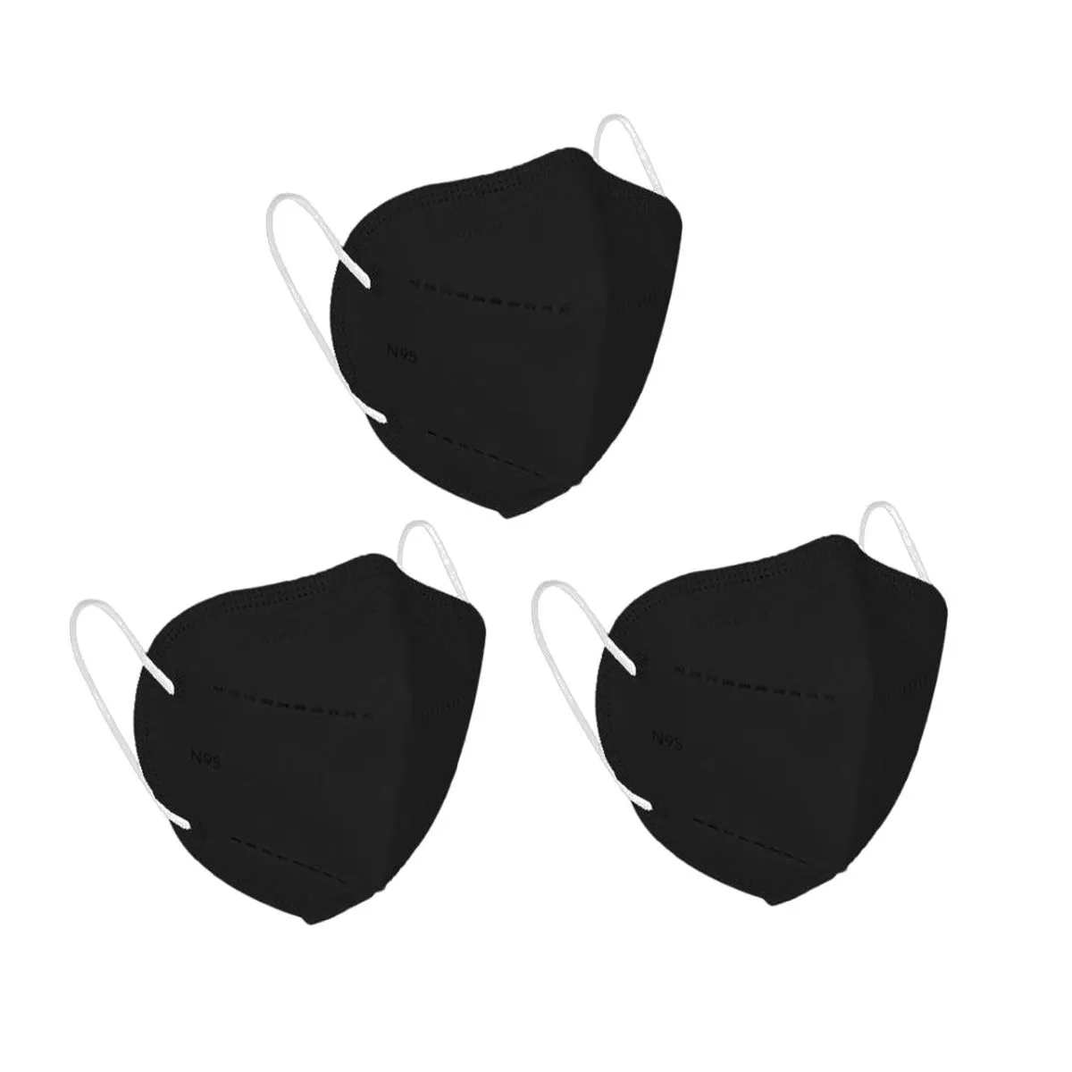 OOMPH Pack Of 3 Kn95/n95 Anti-pollution Reusable 5-layer Mask (black)