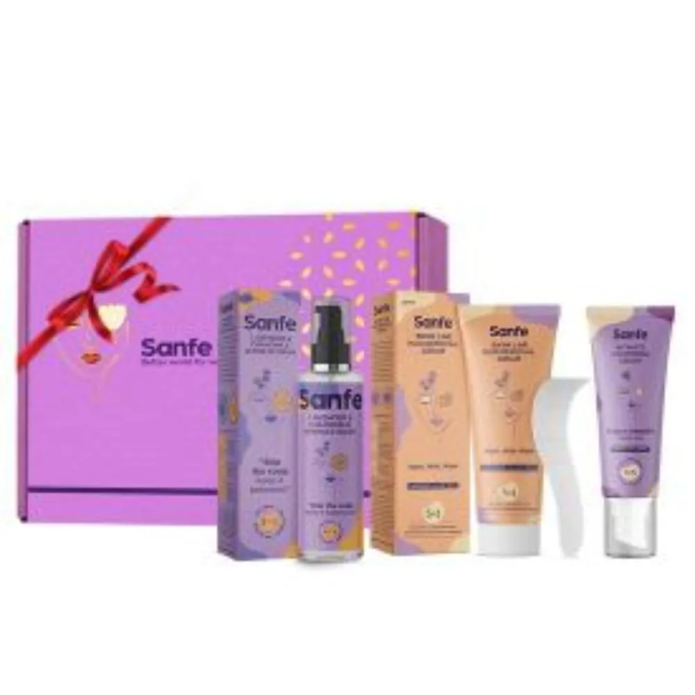 Sanfe Gift Box - Intimate Wash + Intimate Lightening Serum + Bikini Line Hair Removal Cream