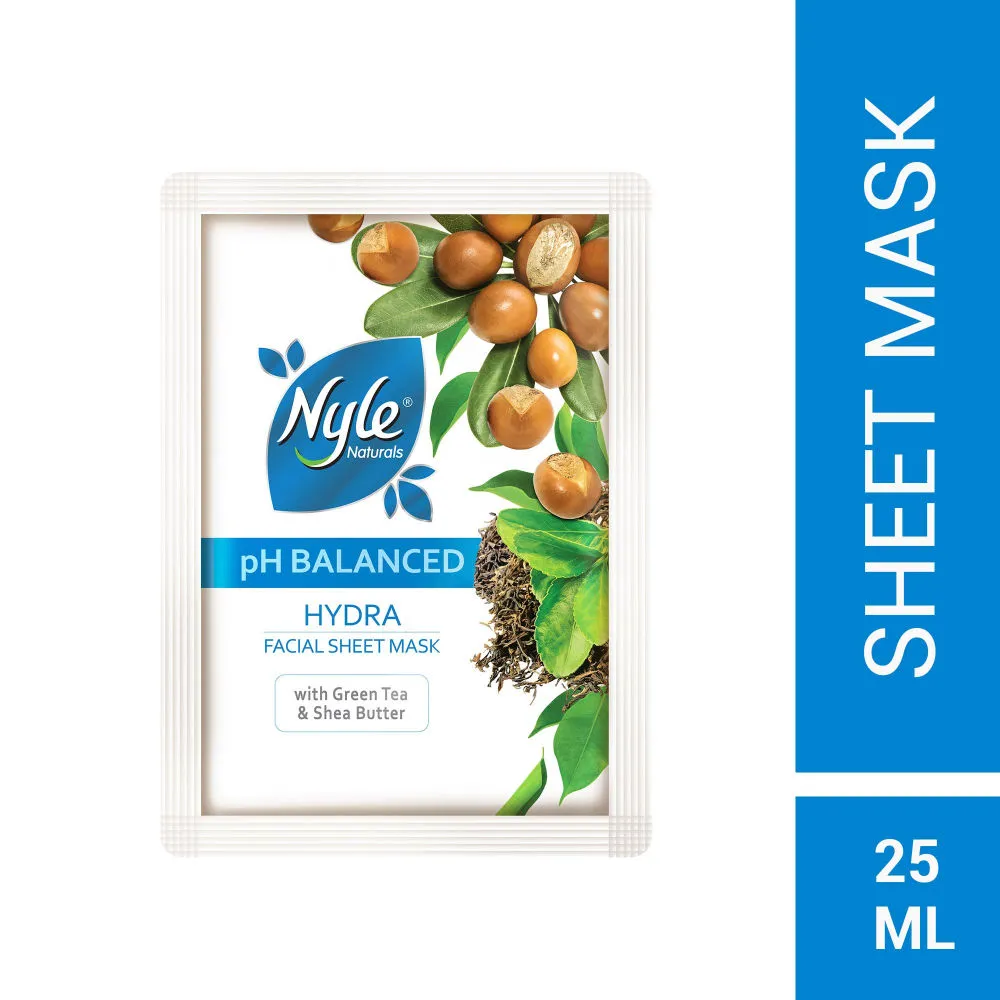 Nyle pH Balanced Hydra Facial Sheet Mask with Green Tea & Shea Butter