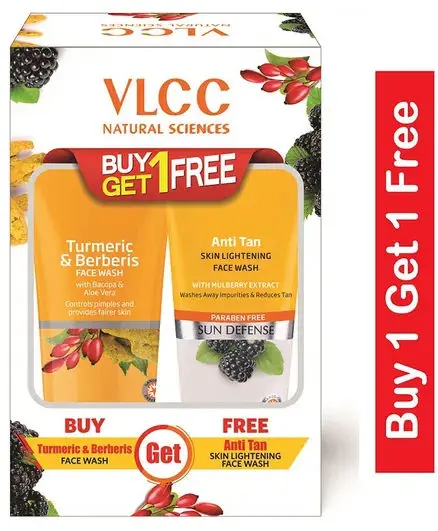 VLCC Turmeric & Berberries Face Wash + Anti Tan Skin Lightening Face Wash (150 ml)