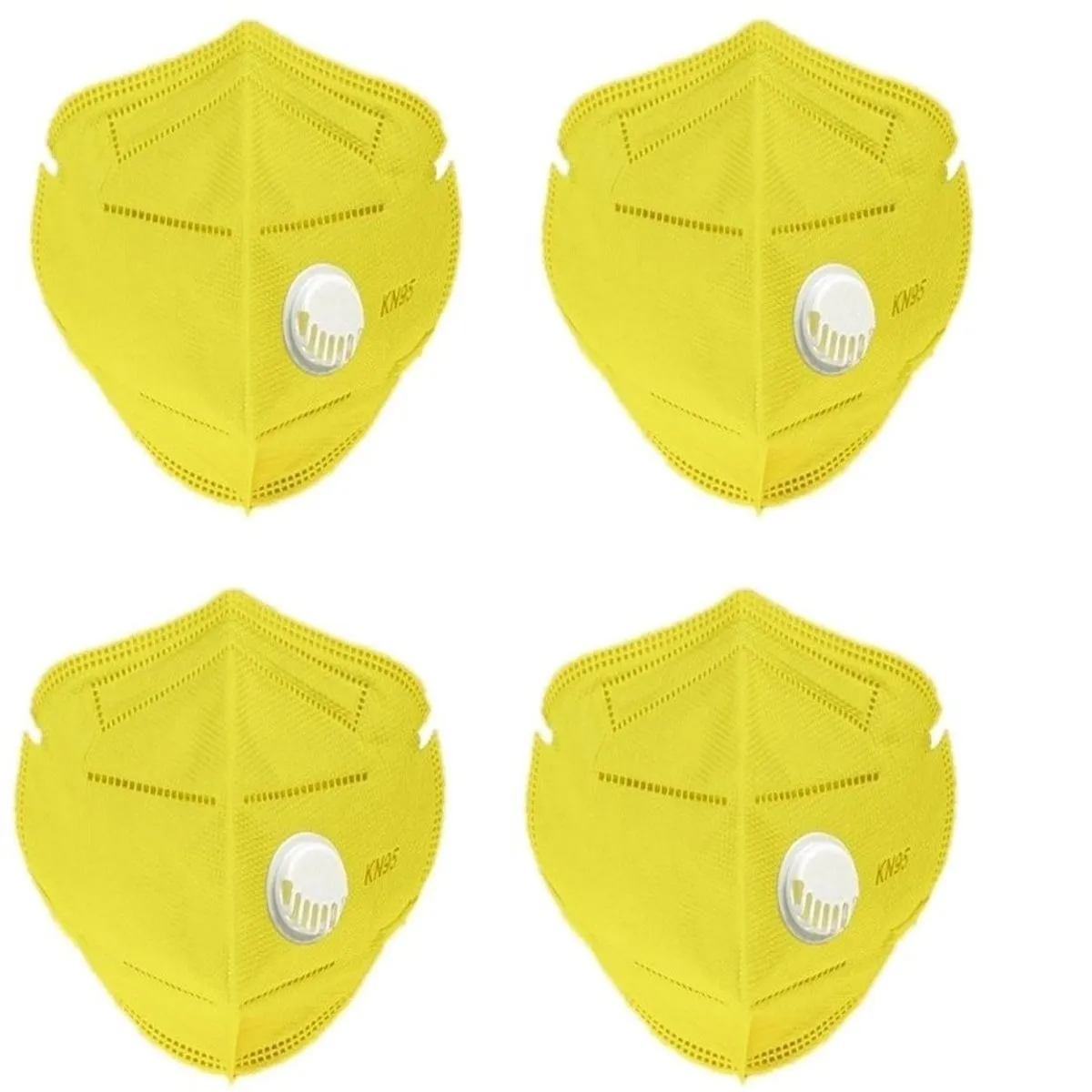 OOMPH Pack of 4 Anti-Pollution Reusable 5 Layer Mask - Yellow