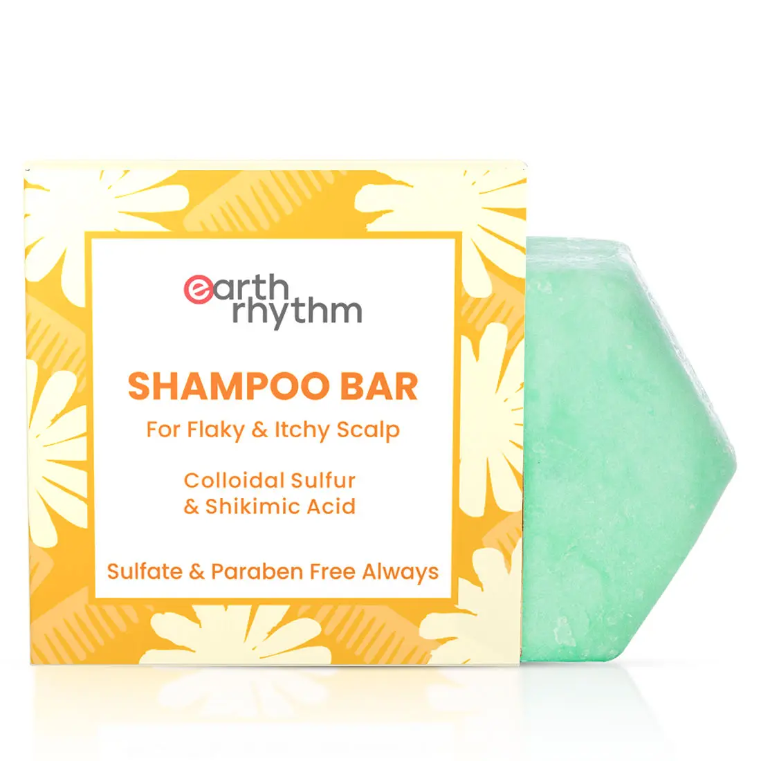 Earth Rhythm Shampoo Bar |Controls Itchiness, Eliminates Dandruff, Cools Scalp | for Flaky & Itchy Scalp | Men & Women | Without Tin - 80 G