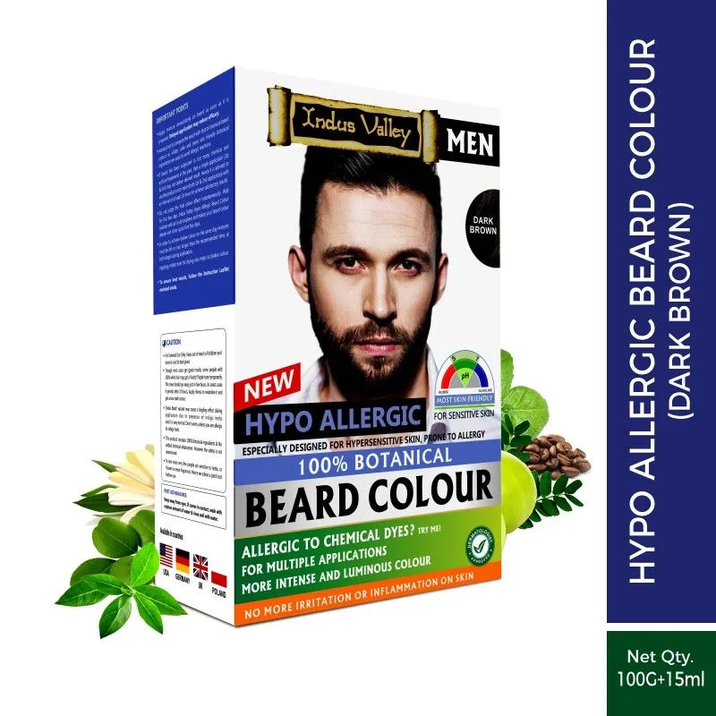 Indus Valley Men Hypo Allergic Beard Colour - Dark Brown