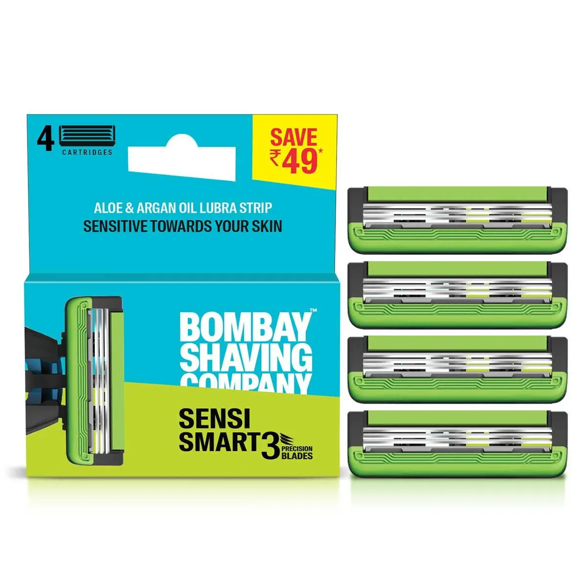 Bombay Shaving Company Sensi Smart 3 Cartridge (Pack of 4) 200 gm