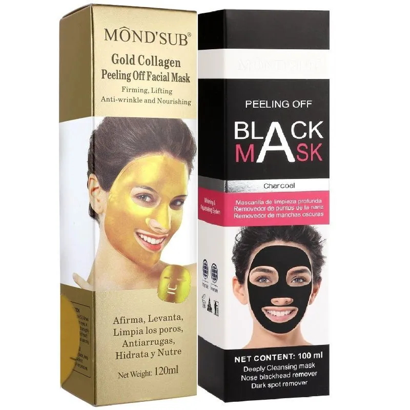 MondSub Charcoal Black & Gold Peel Off Mask Combo